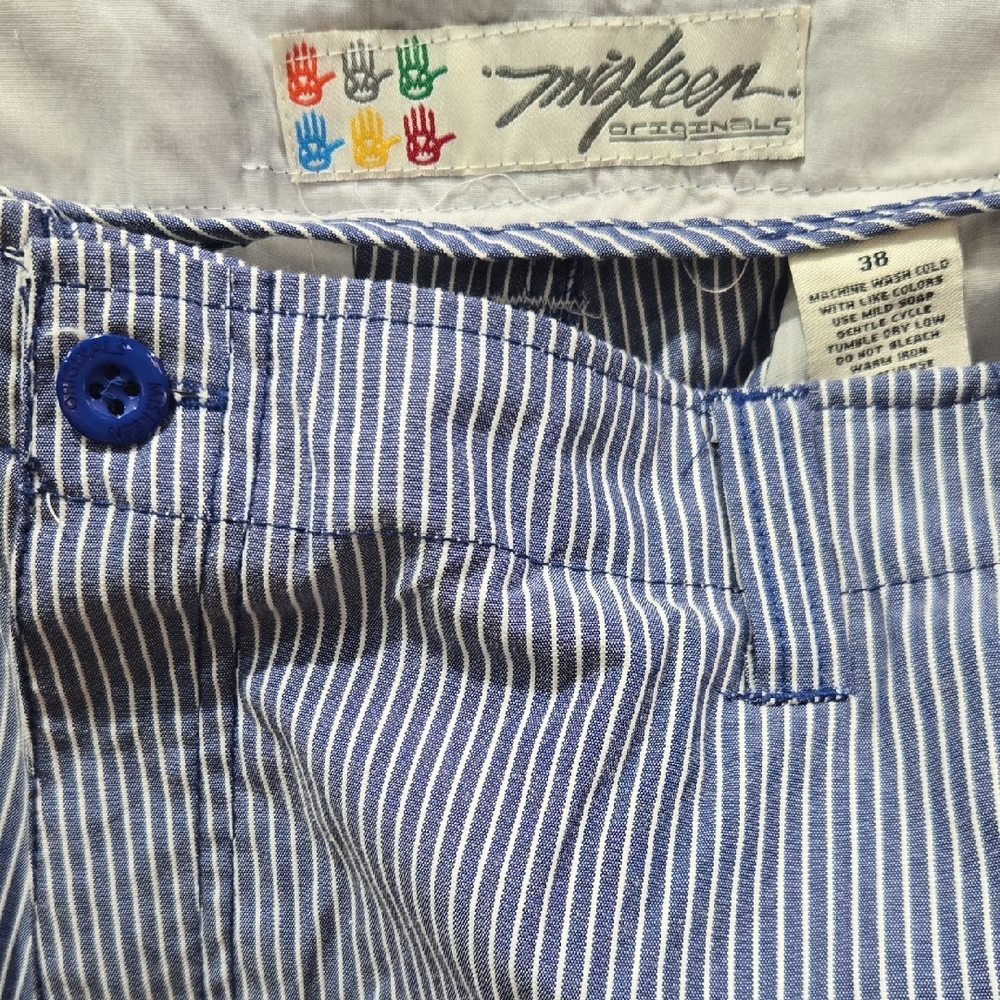 Milkeen Originals Blue & White Striped Shorts